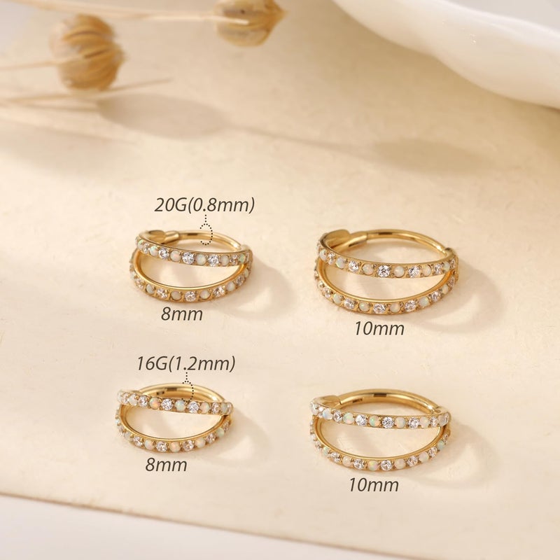 FUNLMO Store 316L Surgical Steel Nose Hoop Septum Conch Piercing Jewelry Cartilage Daith Helix Tragus Rook Lobe Earring Triple/Double Nose Lip Ring 20G 18G 16G - Image 3